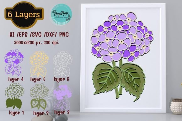 3D Layered Hydrangea: Digital Cut Files for Elegant Crafts