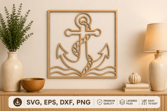 Coastal Ocean Wall Decor Laser Cut File