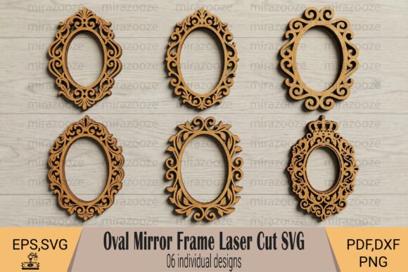 Elegant Oval Frame Laser Cut SVG Designs