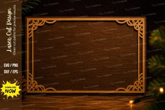 Elegant Rectangle Border Frame Laser Cut