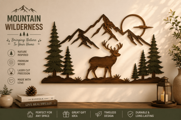Enchanting Deer Forest Scene Laser Cut Wall Art for Your Space
