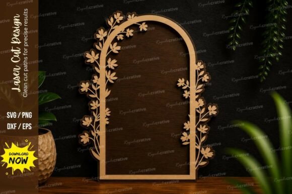Floral Arch Window SVG Laser Cut Svg