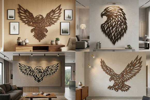 Geometric Eagle Wall Art SVG for Modern Decor