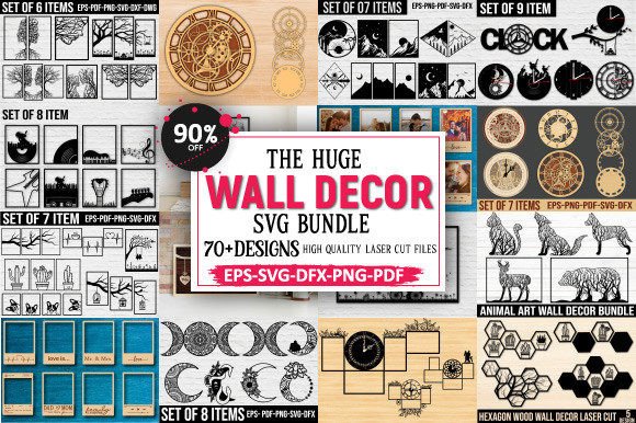 Huge Wall Decor SVG Bundle for Laser Cutting