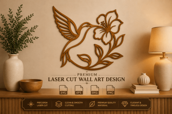 Hummingbird Wall Art SVG & Laser Cut Files