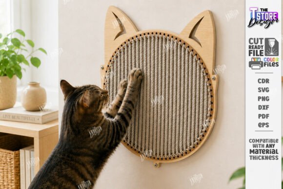 Laser Cut Wall Scratcher: Stylish CNC Cat Furniture