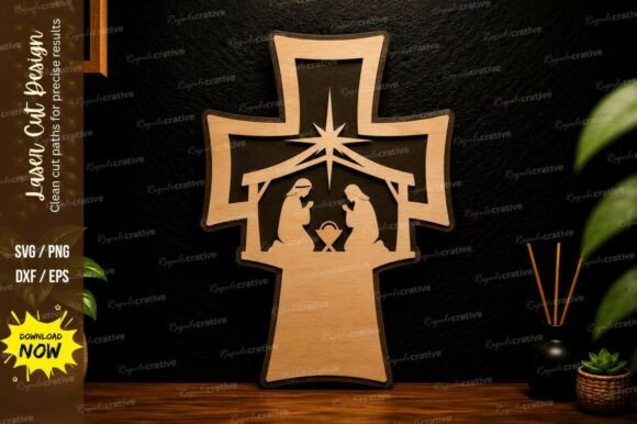 Religious Cross Family Laser Cut SVG: Premium Design Files