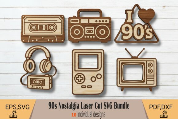 Relive the 90s: Laser Cut Wall Art SVG Bundle