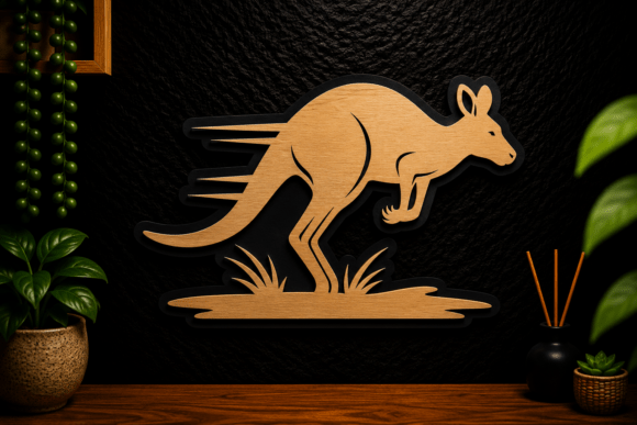 Running Kangaroo Laser Cut SVG Design